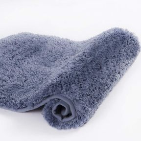 WALENSEE BATHROOM RUG NON SLIP BATH MAT FOR BATHROOM (40X60, BLUE) WATER ABSORBENT SOFT MICROFIBER SHAGGY BATHROOM MAT MACHINE WAS