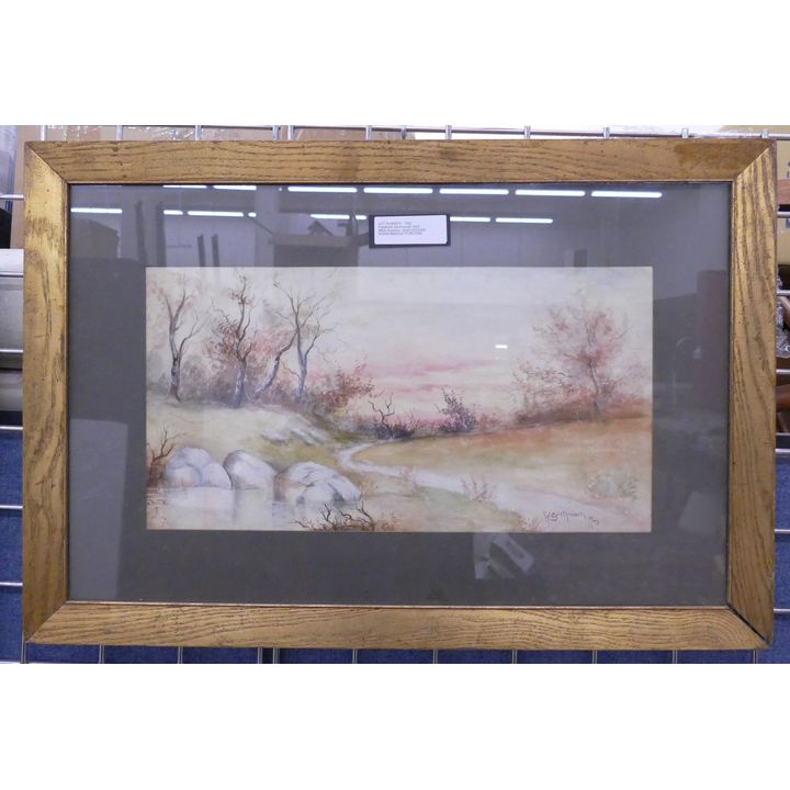 Frederick Southworth 1903 Landscape Watercolor- 19x28'' framed