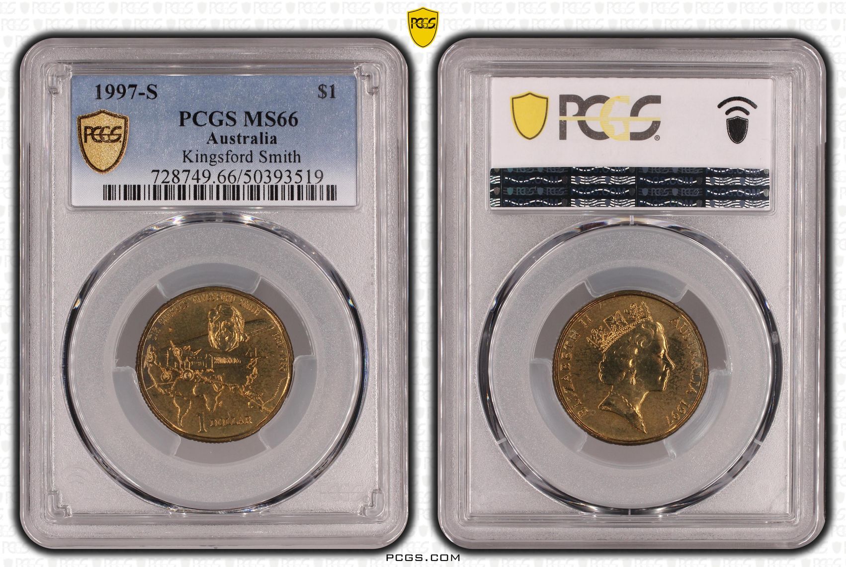 224 · Elizabeth II, Kingsford Smith , One Dollar, 1997-S, PCGS MS66