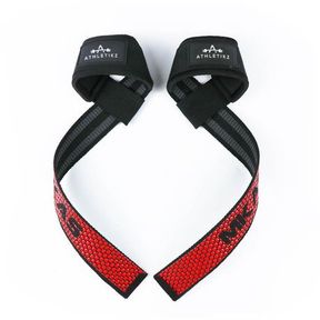 ATHLETIKZ Weightlifting Straps with Silicone Grip Gym Strength Training Red / Black 30 g |