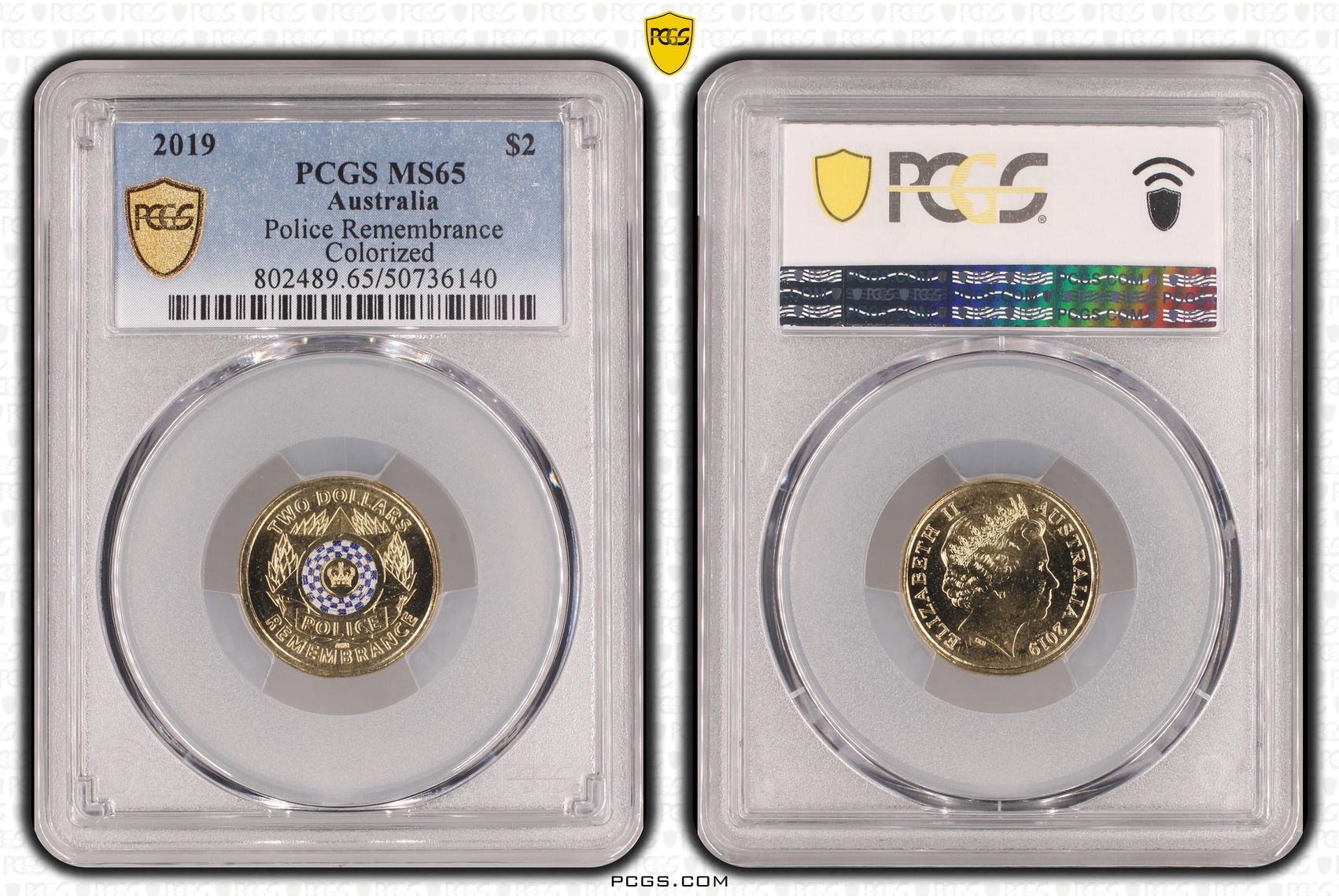 Police Remembrance Colorized , Two Dollar, 2019, PCGS MS65