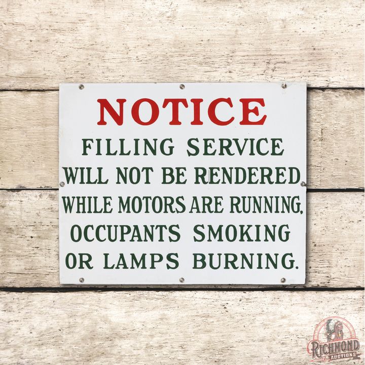 Sinclair Notice Filling Service Single Sided Porcelain Sign TAC 9