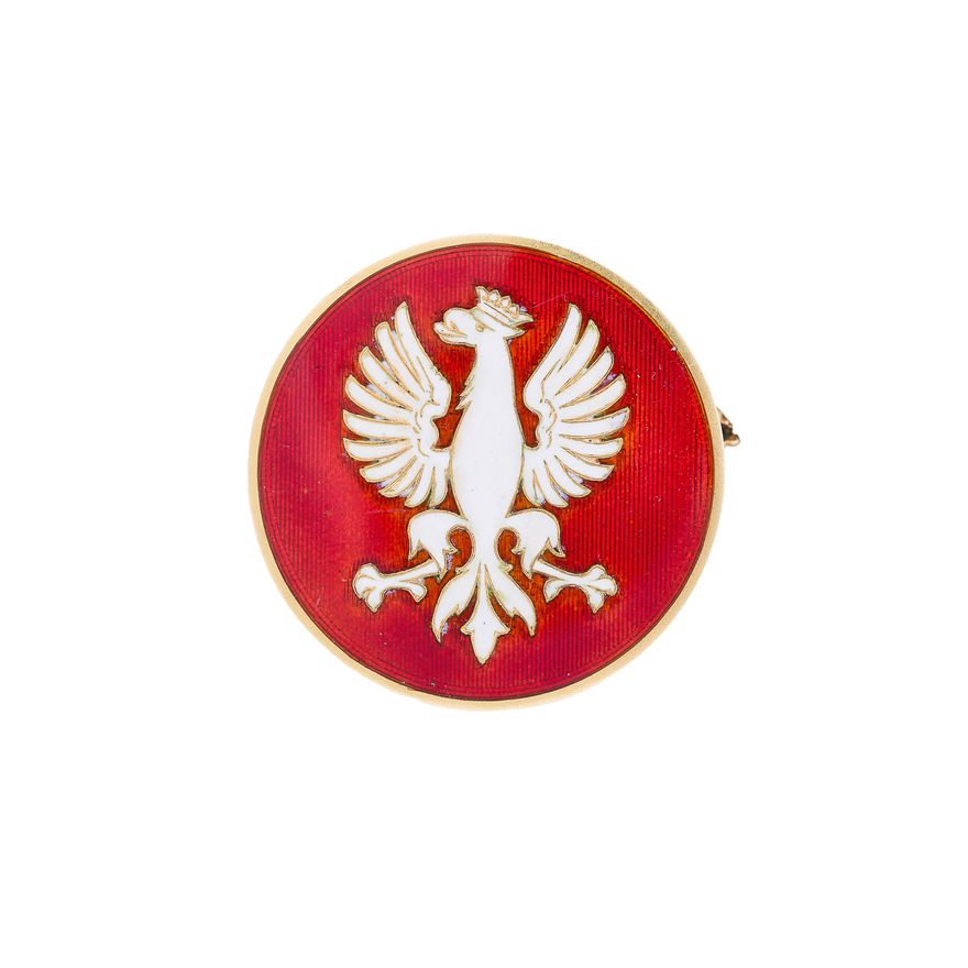 Broszka patriotyczna z orłem w koronie