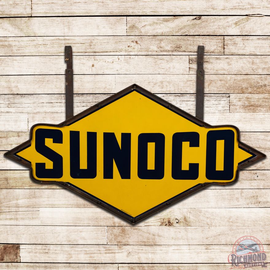 Sunoco Gasoline DSP Sign w/ Ring - 8.75 & 8.25