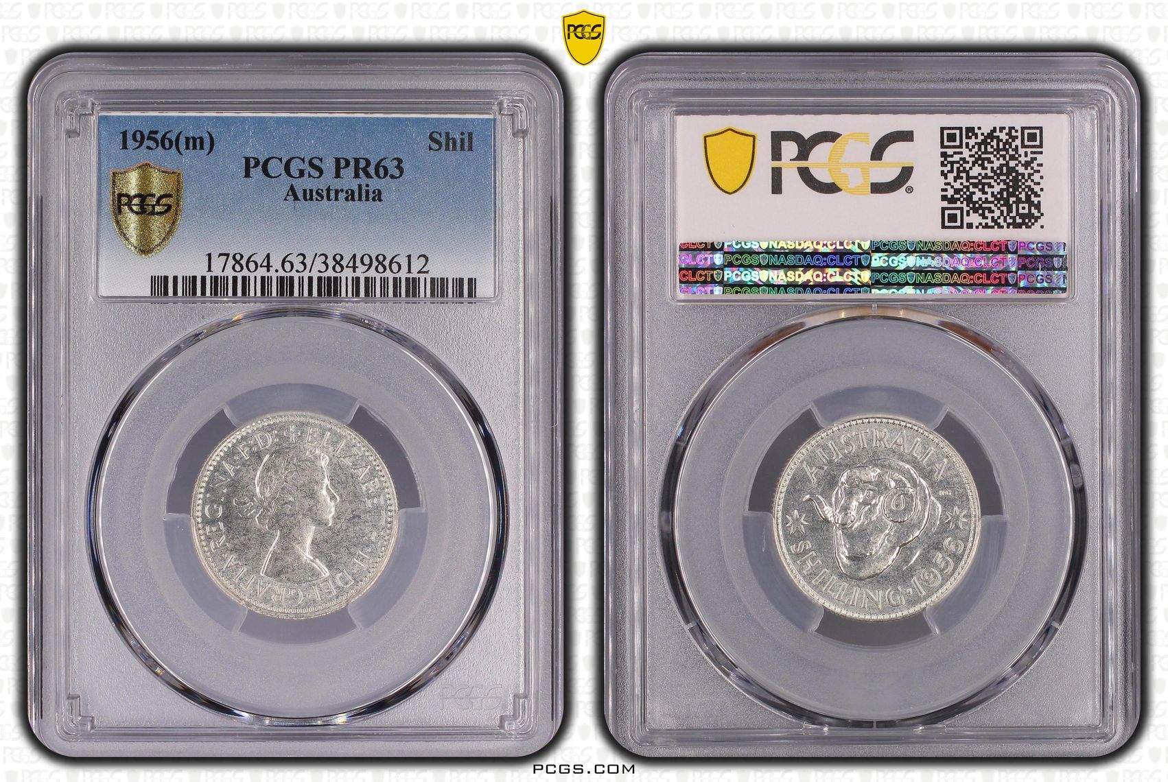 Elizabeth II, Shilling, 1956(m), PCGS PR63