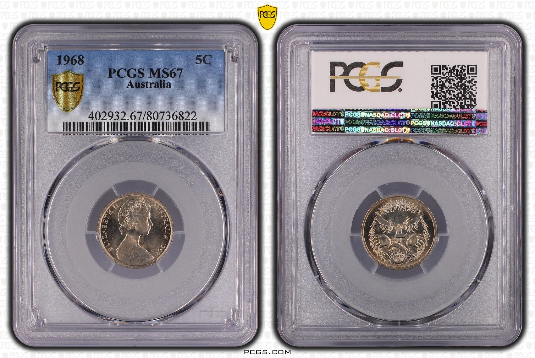 Five Cent, 1968, PCGS MS 67