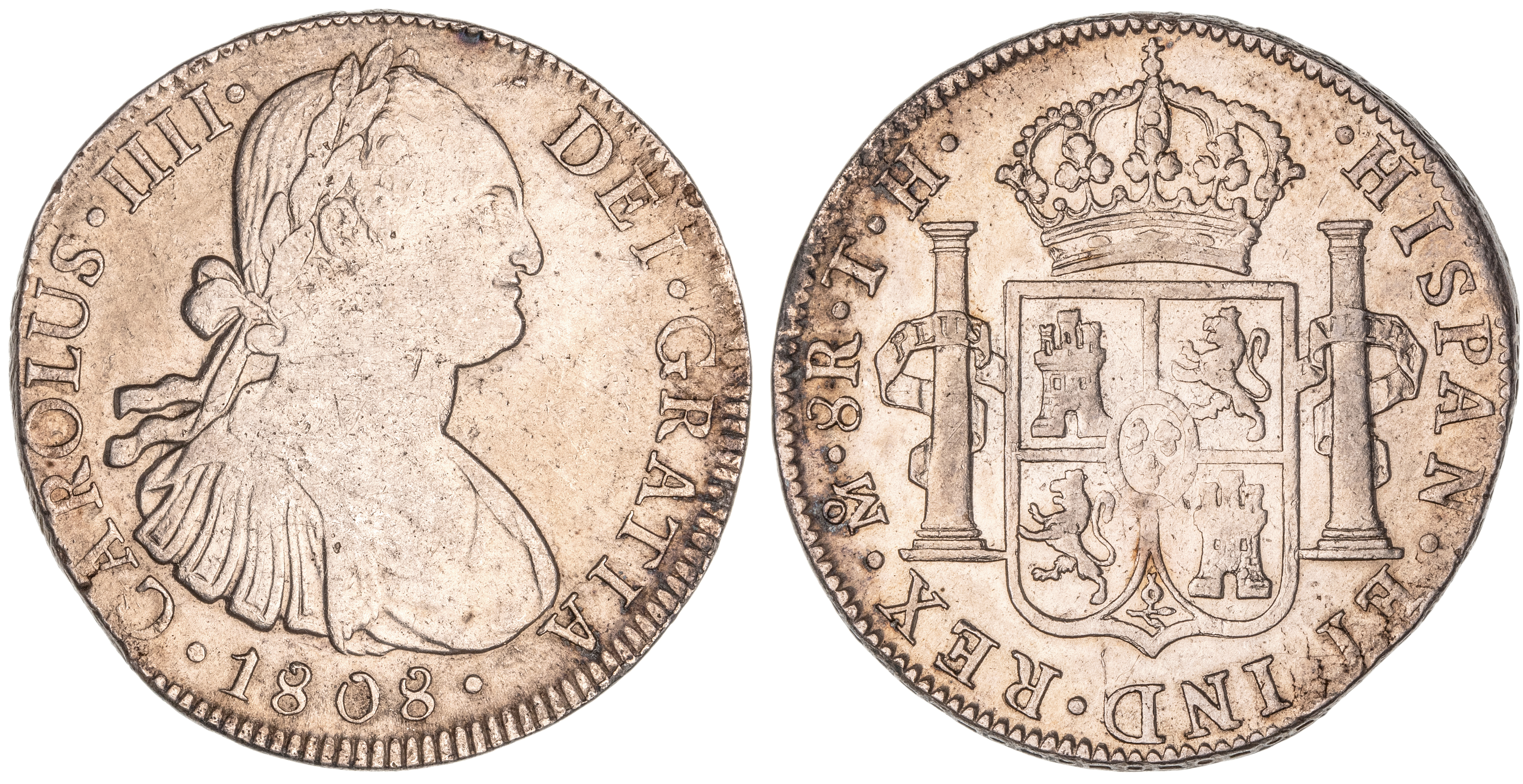 Mexico, Charles IV, Eight Reales, 1808-TH, gVF
