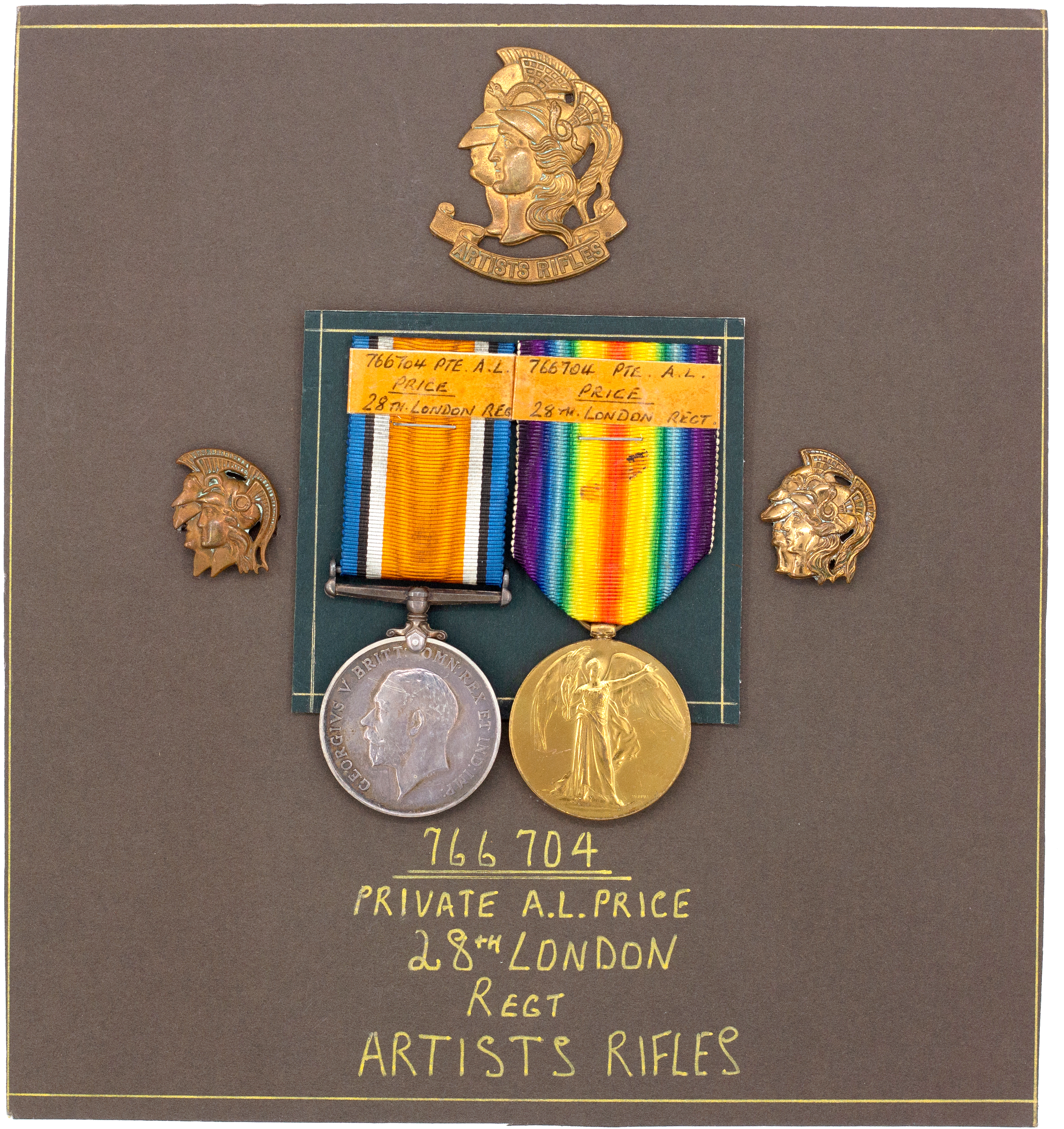Great Britain, 28th London Regiment (Artists Rifles), Great War Pair, 1914 - 1918, EF