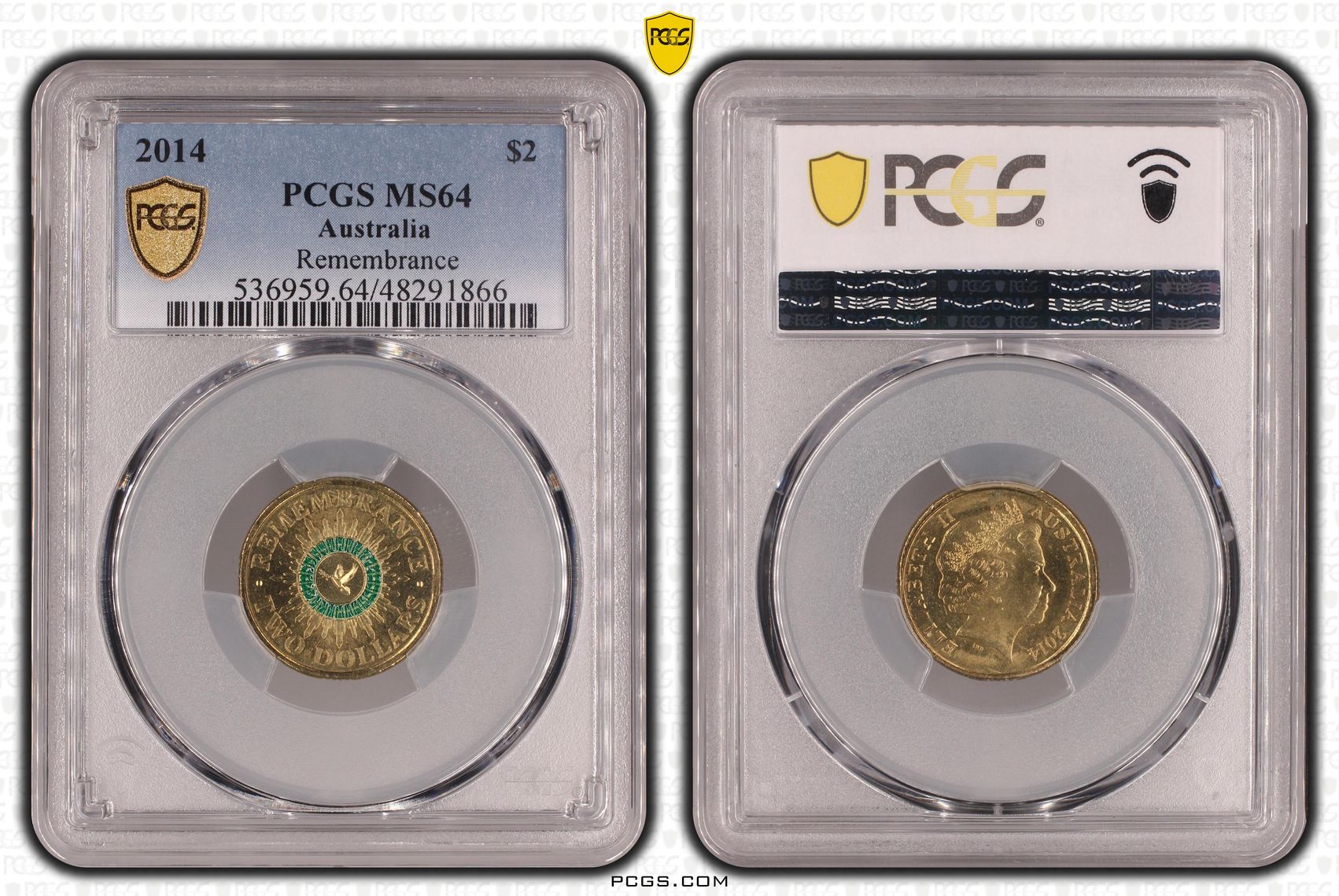 Remembrance - Colorized , Two Dollar, 2014, PCGS MS64