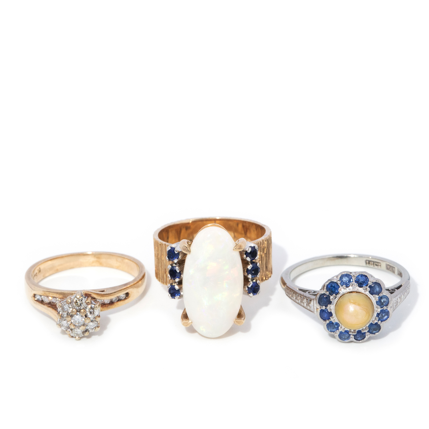 Three gold rings