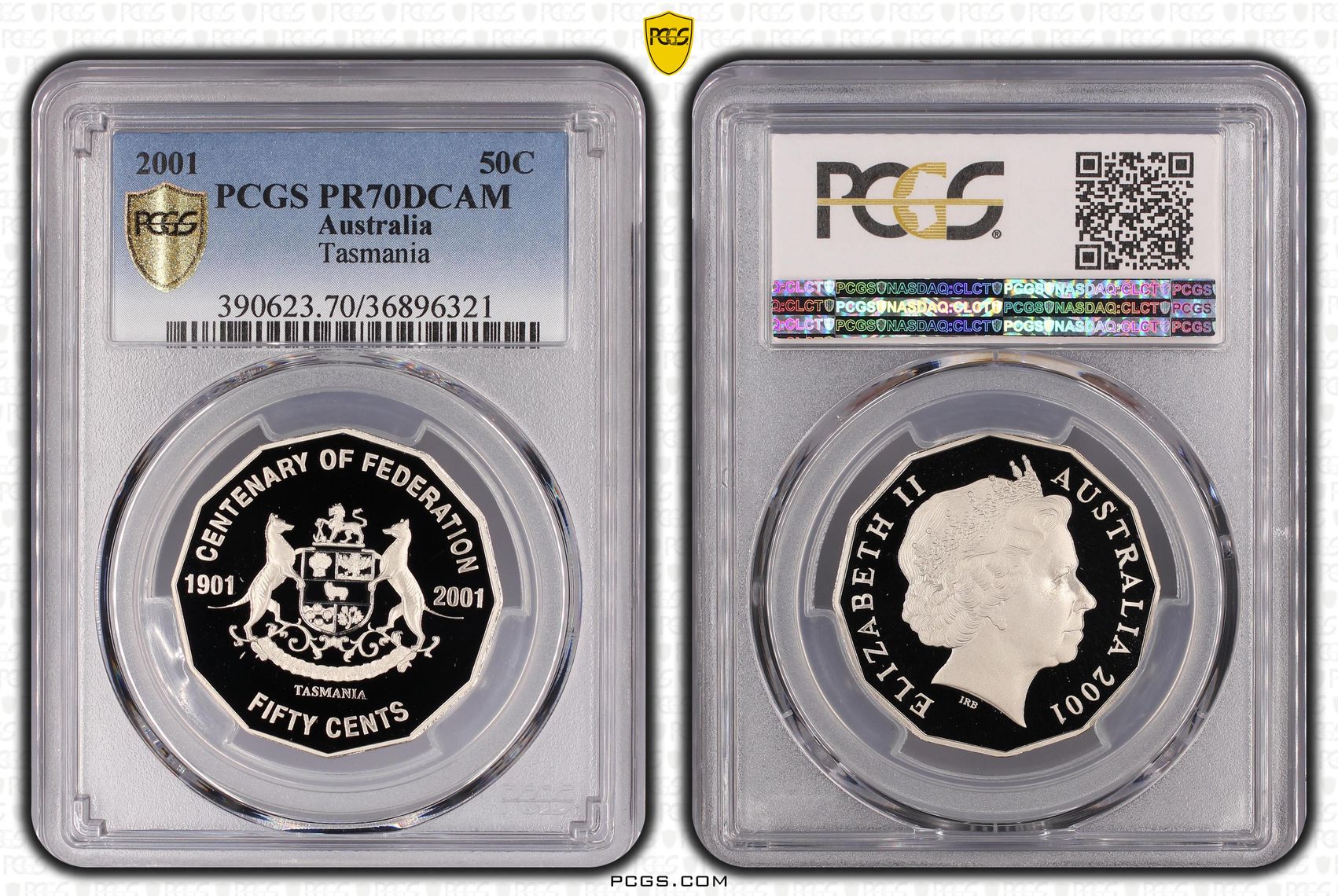 291 · 2001 Australia Fifty Cent, 50c Proof Tasmania PCGS - PR70DCAM POP 28/0 -321