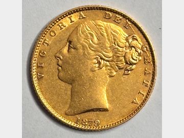 1879 VICTORIA SYDNEY MINT SHIELD GOLD SOVEREIGN