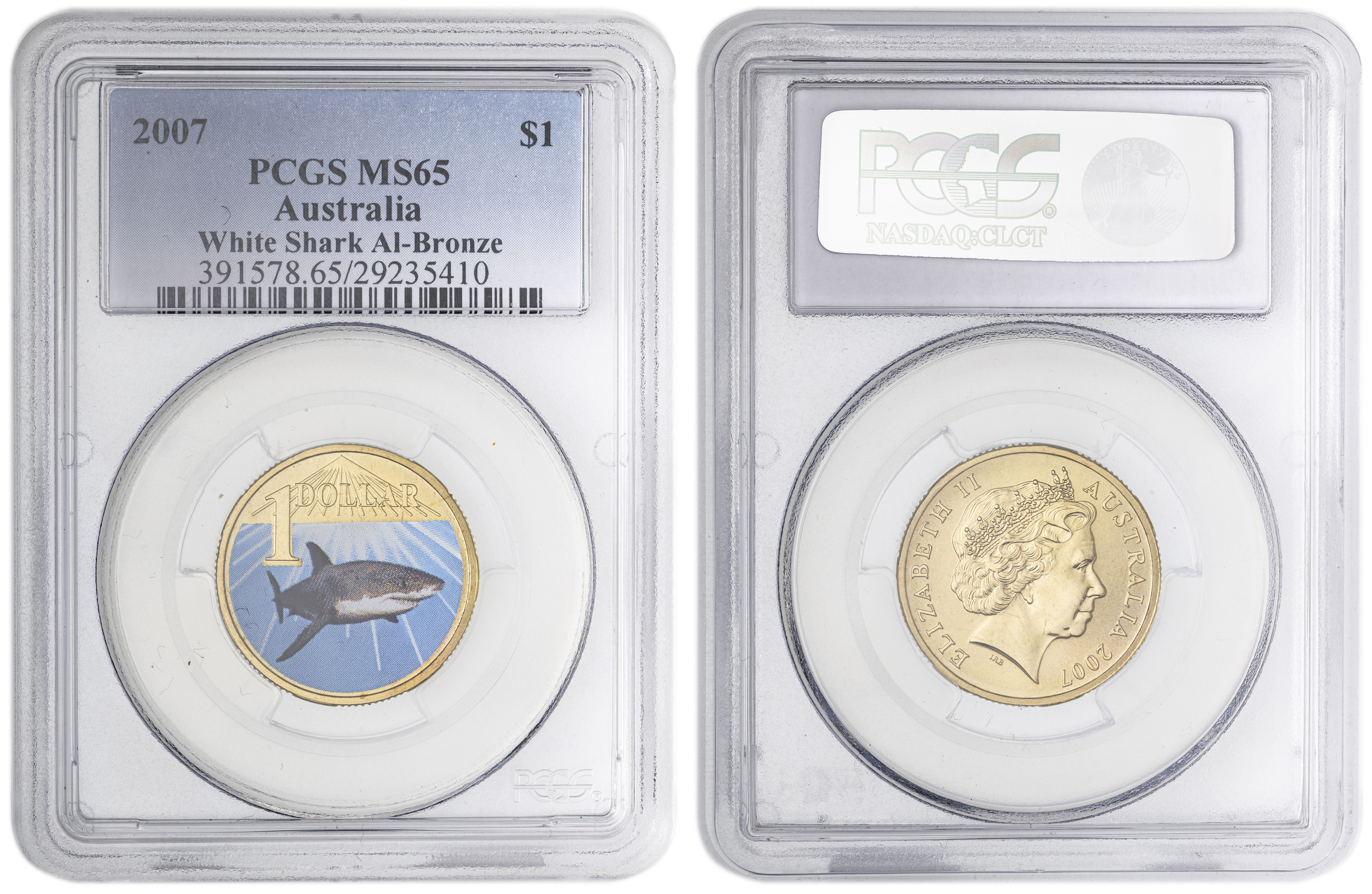 White Shark , One Dollar, 2007, PCGS MS65