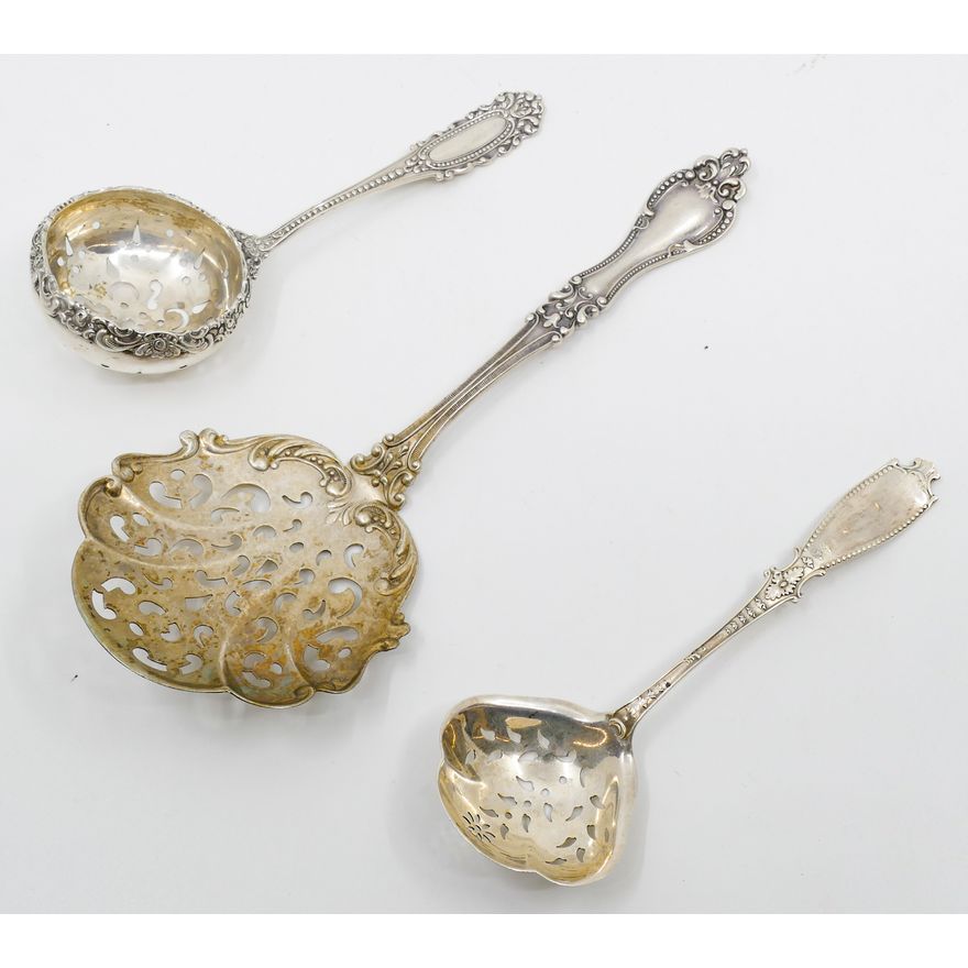 Box 3pc Ornate Sterling Serving Pieces - 88 Grams TW