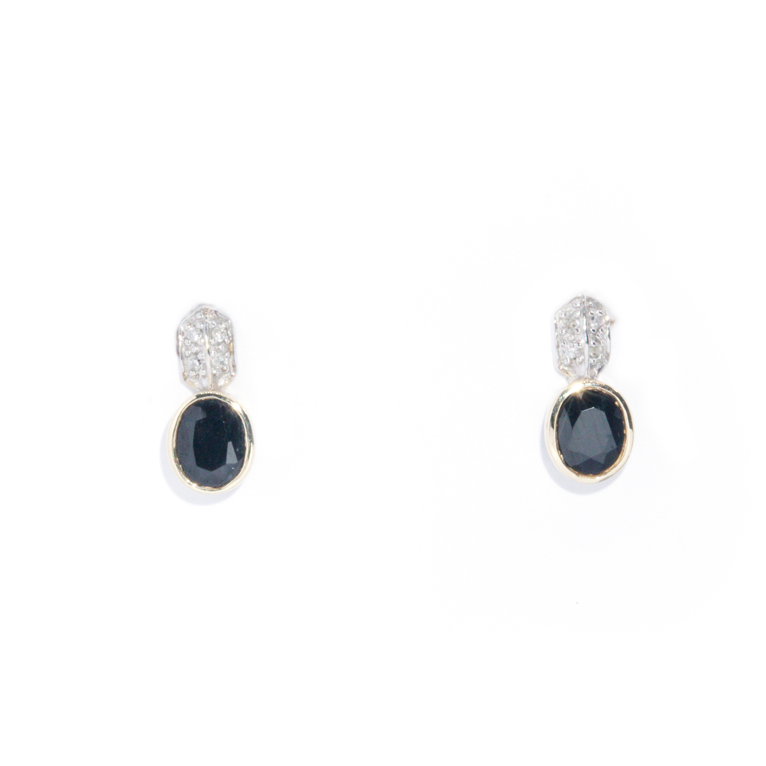 Sapphire & Diamond 9ct Gold Studs