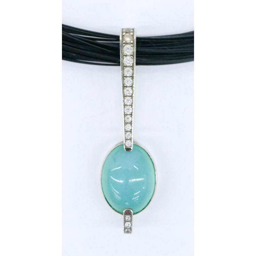 Jean Francois Albert 18k Chalcedony & Diamond Pendant