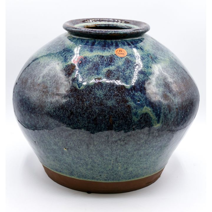 Old Chinese Shiwan Flambe Storage Jar 10''x13''