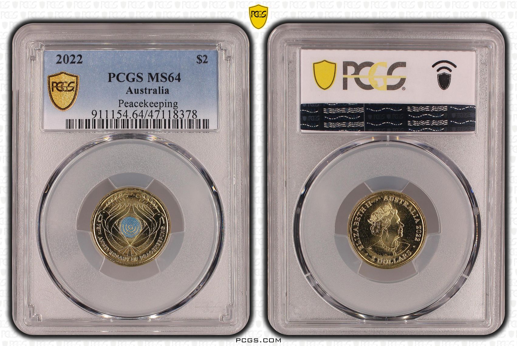 Elizabeth II, Peacekeeping, Two Dollar, 2022, PCGS MS64