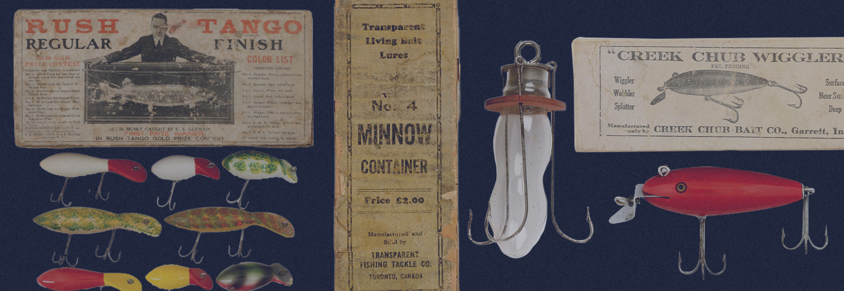 At Auction: DISPLAY OF ~31 VINTAGE FISHING LURES