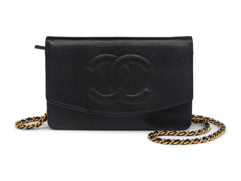 Chanel Timeless Wallet On Chain in Black Caviar Leather