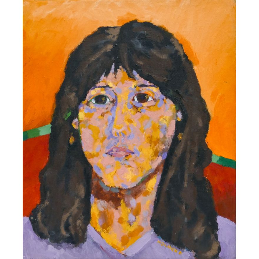 John Moilanen ''Female Portrait'' Signed 1981 Oil on Canvas Framed 15.5''x13''