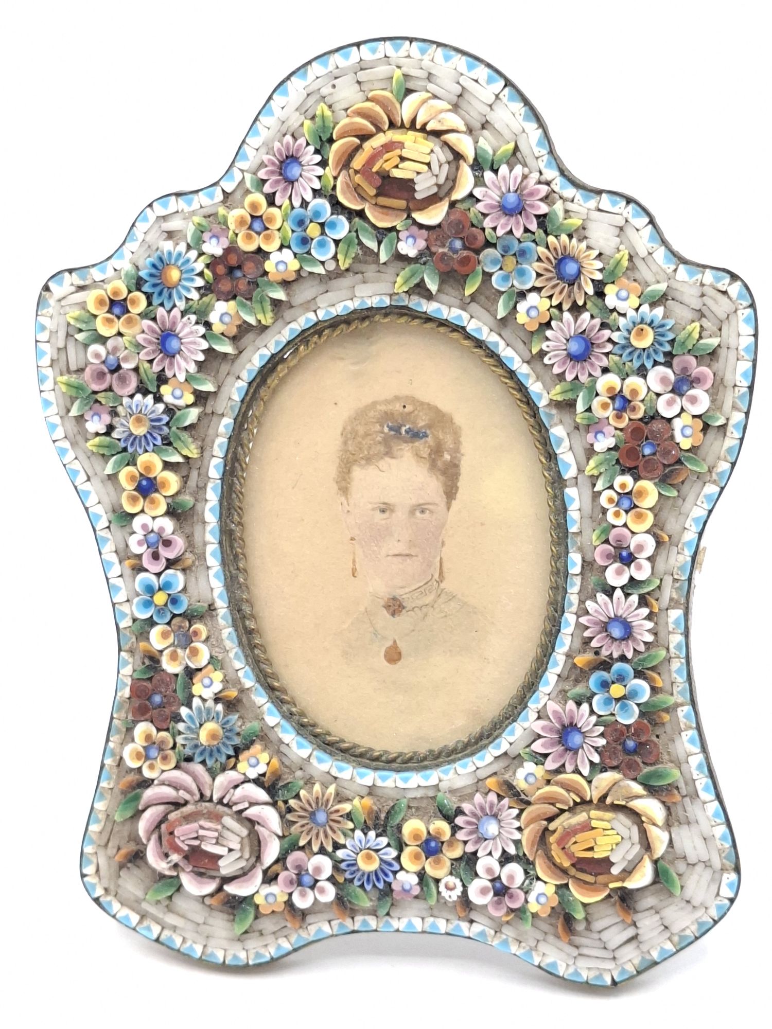 Antique Micro Mosaic Photo Frame