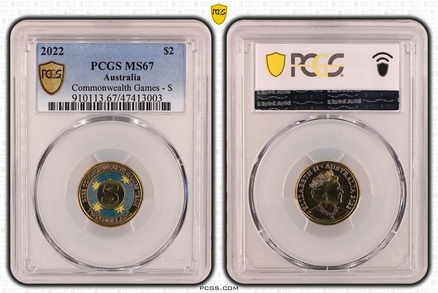 Commonwealth Games - S Colorized, Two Dollar, 2022, PCGS MS67