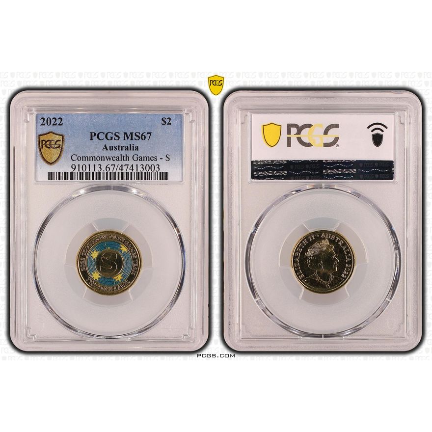 Commonwealth Games - S Colorized, Two Dollar, 2022, PCGS MS67