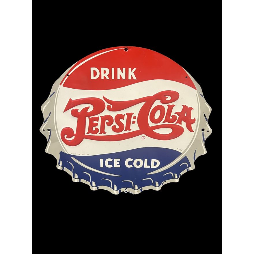 Pepsi Cola Tin Metal Rack Topper Sign