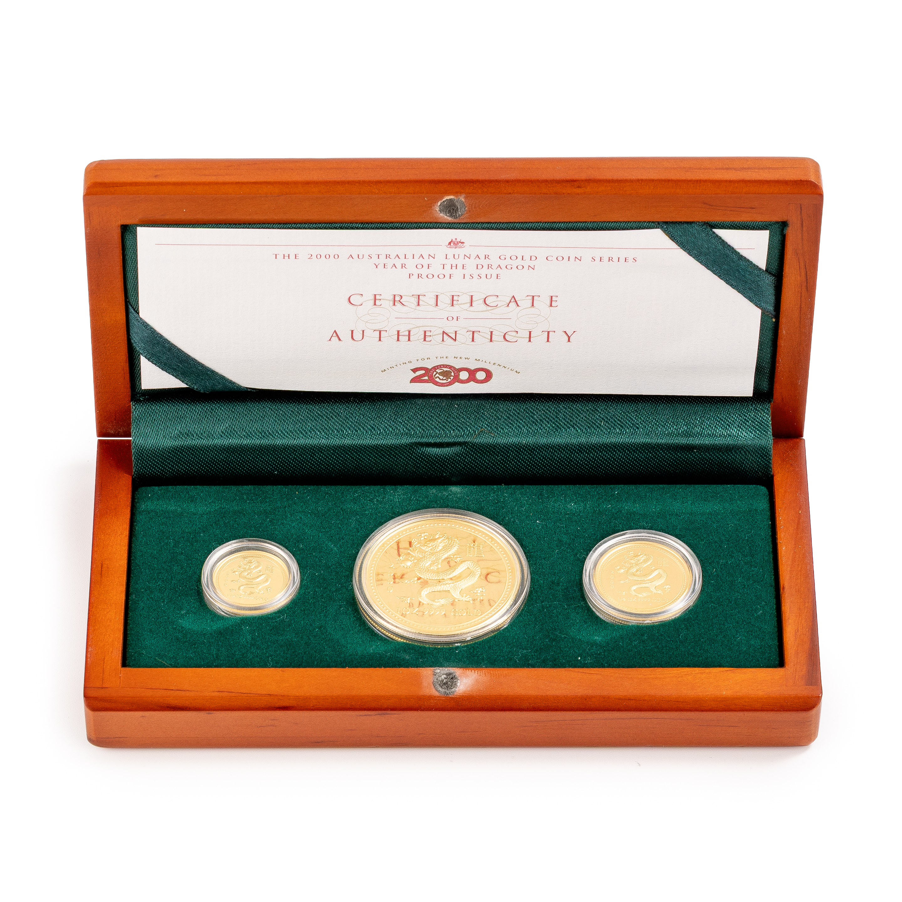 372 · Elizabeth II, Year of the Dragon 3 Coin Set, 2000, FDC