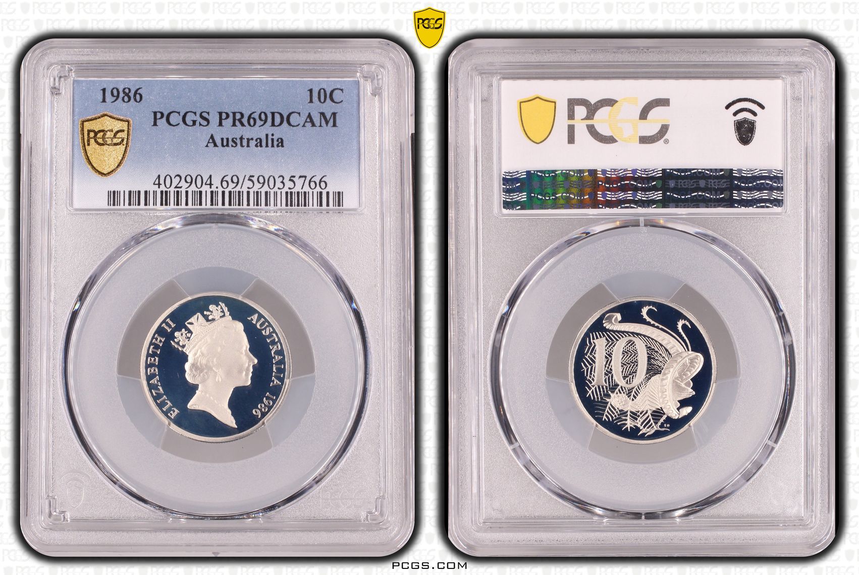 Ten Cent, 1986, Pcgs Pr69dcam