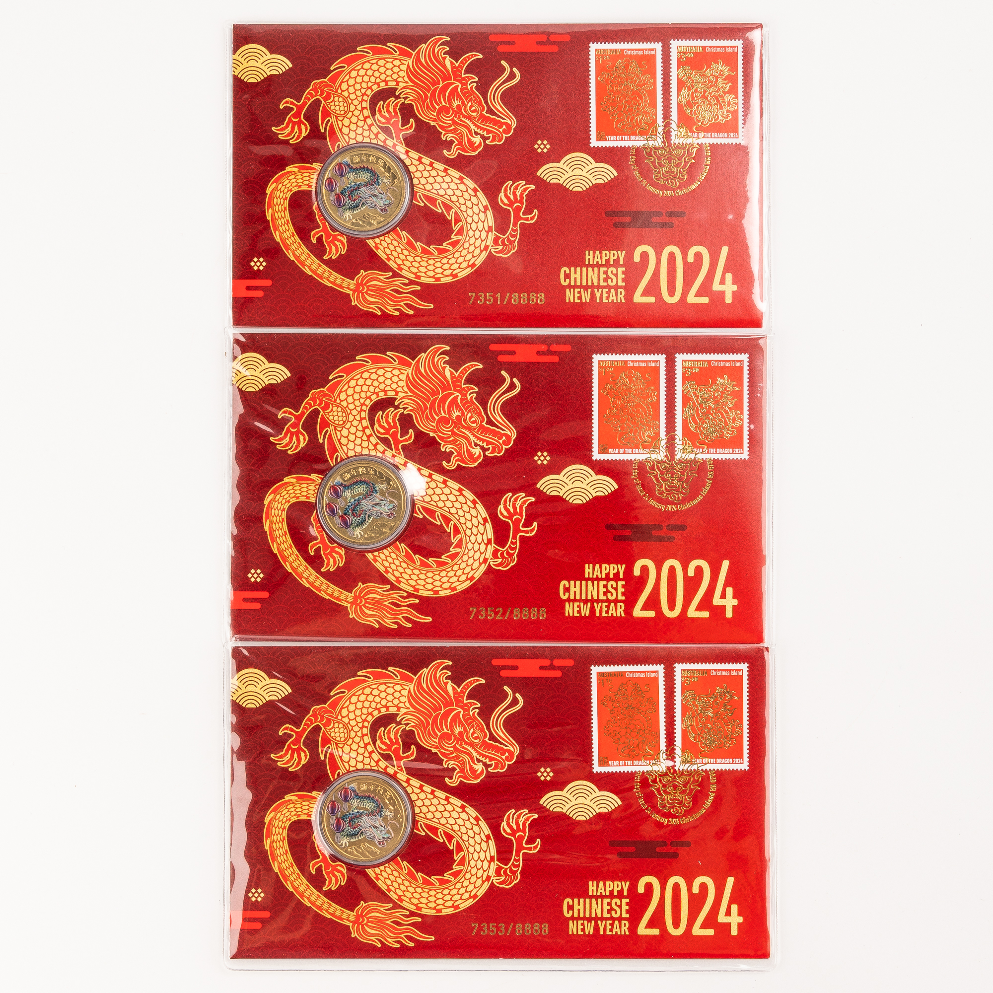 Tuvalu, Elizabeth II, Chinese New Year, One Dollar, 2024, UNC - FDC