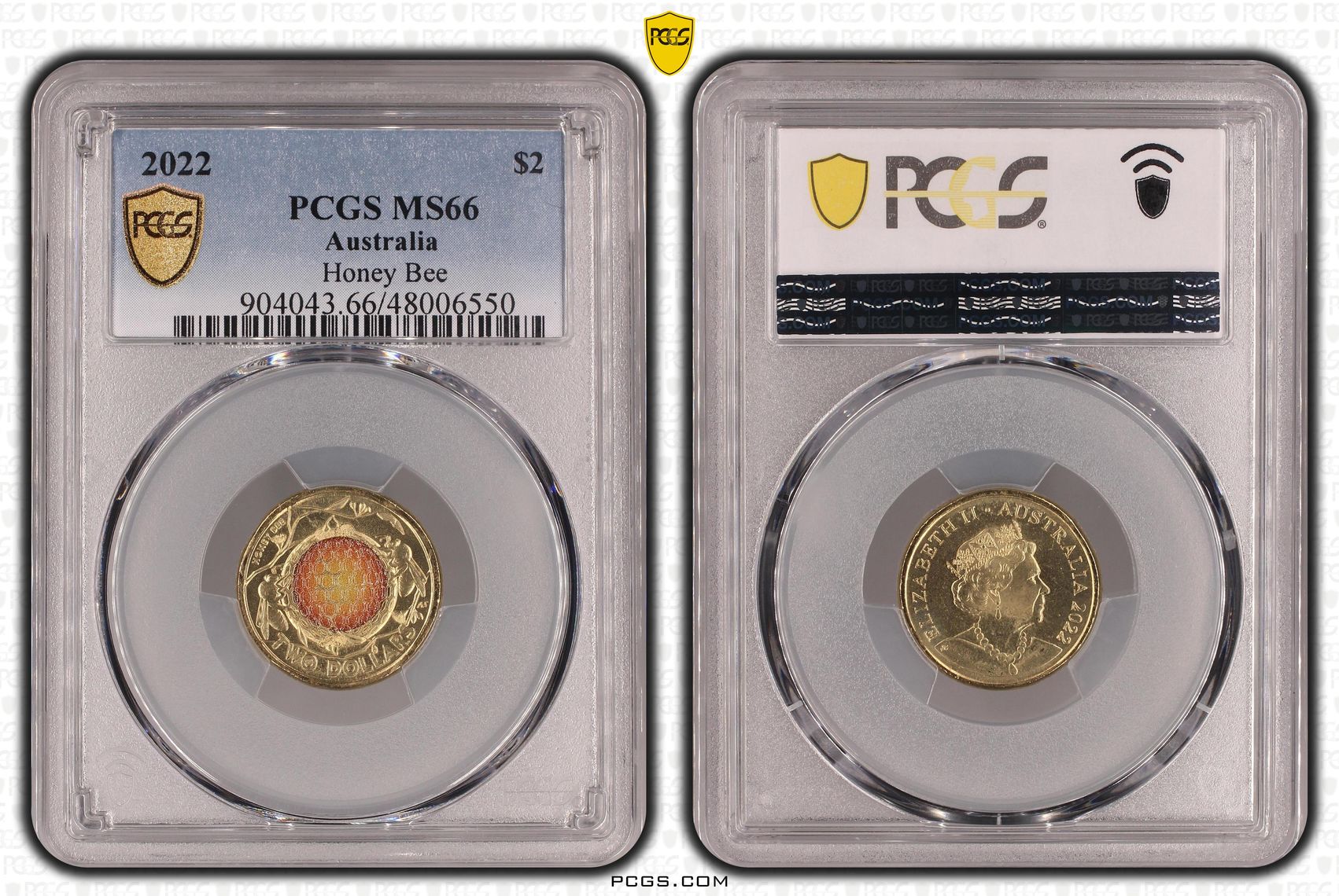 Honey Bee Colorized , Two Dollar, 2022, PCGS MS66