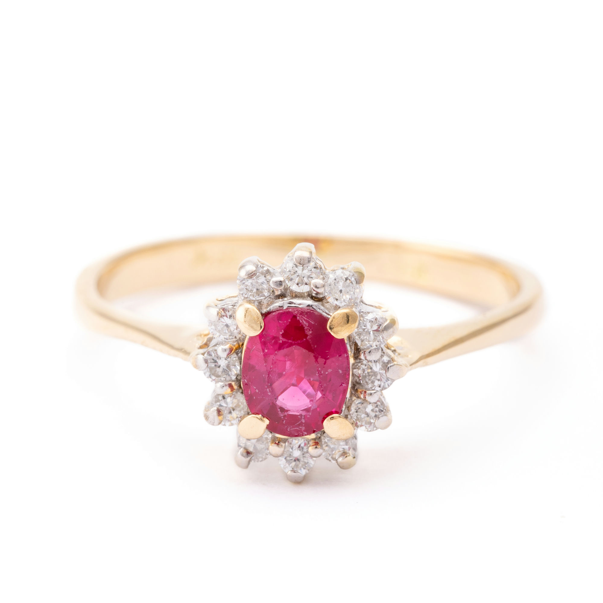 Vintage Ruby & Diamond Ring 18ct Gold,
