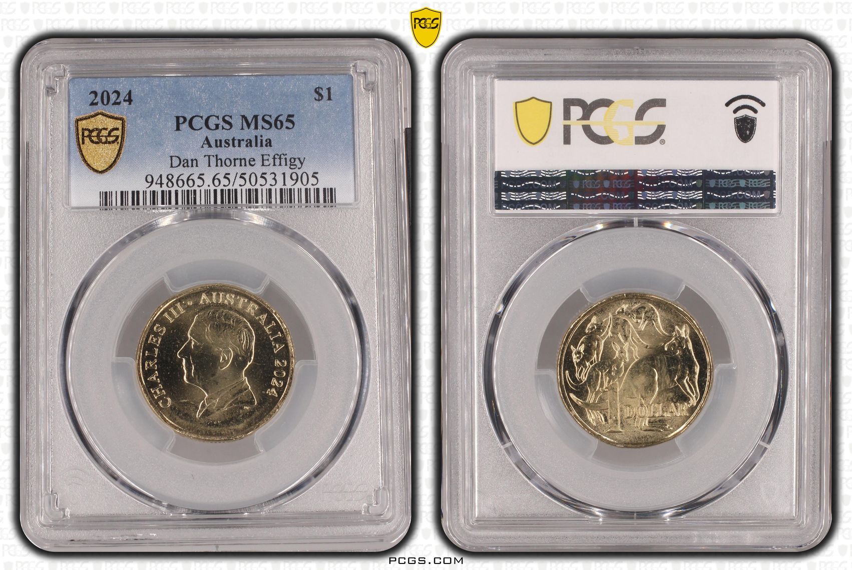 353 · Dan Thorne Effigy, One Dollar, 2024, PCGS MS65