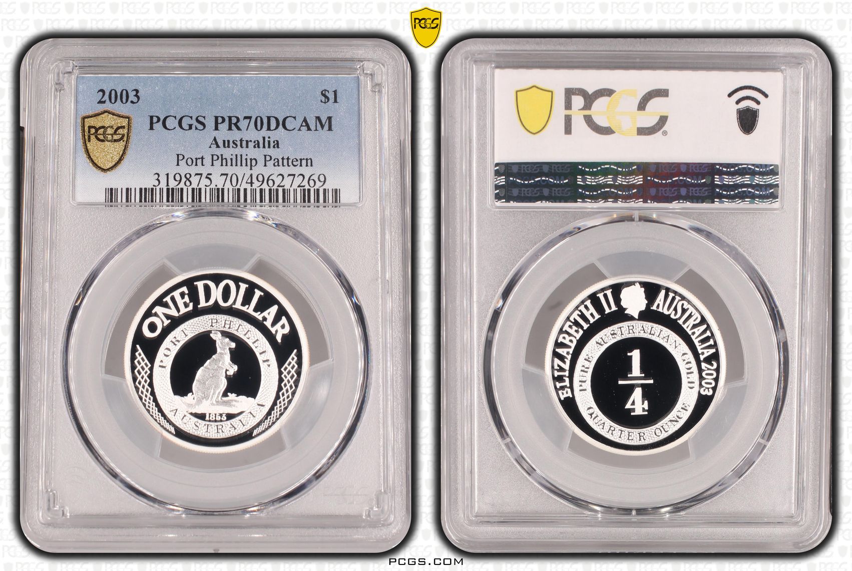 Port Phillip Pattern Silver, One Dollar, 2003, PCGS PR70DCAM