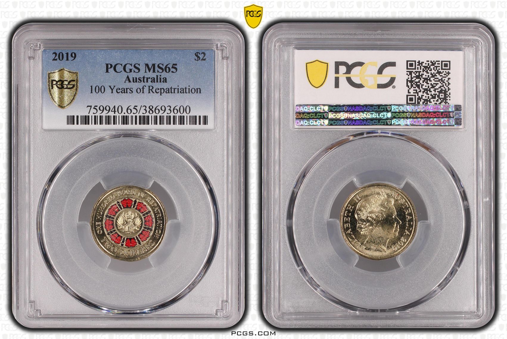 Elizabeth II, 100 Years of Repatriation, Two Dollar, 2019, PCGS MS 65