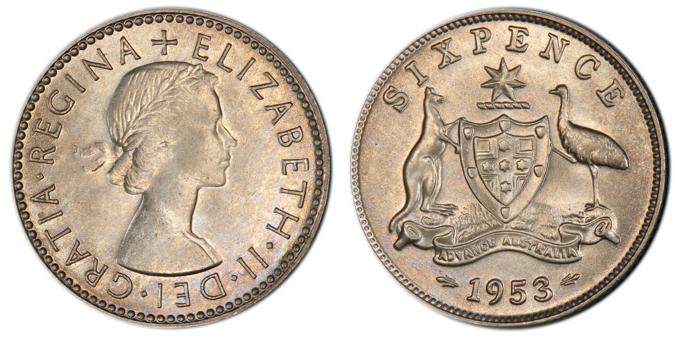 Elizabeth II, Sixpence, 1953, PCGS MS66