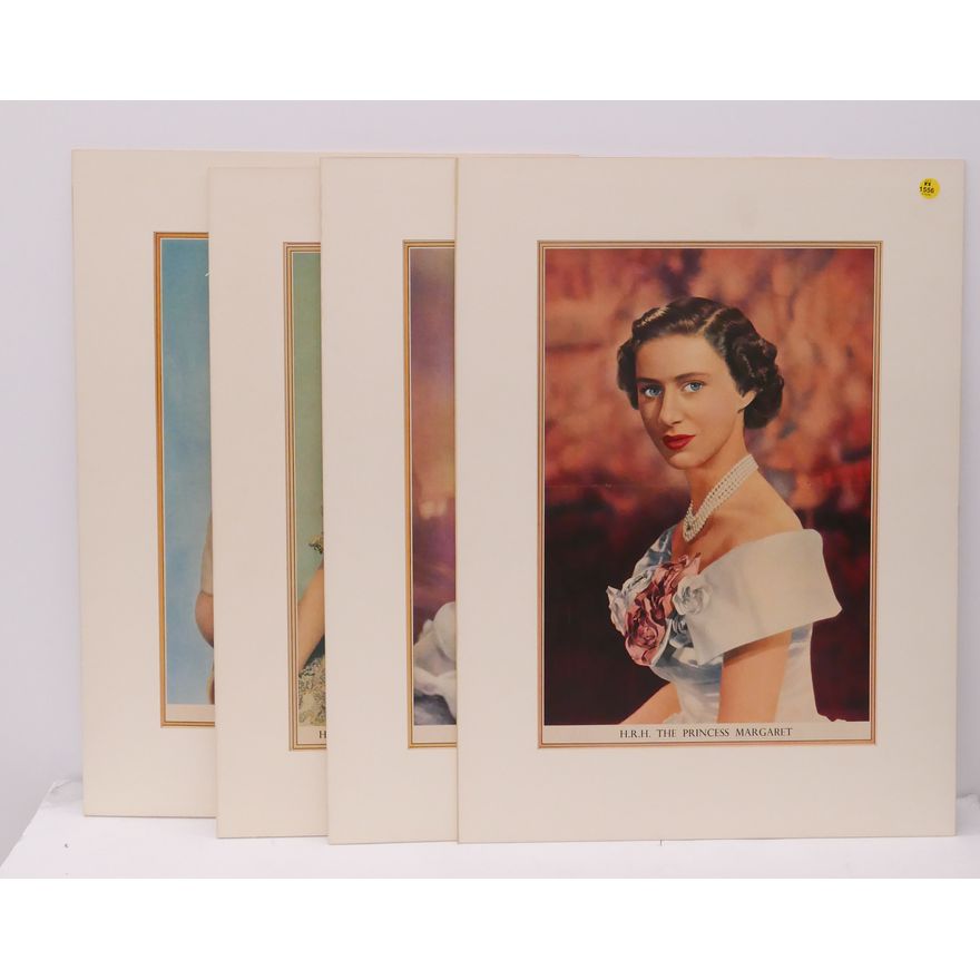 4pc British Royalty Matted Prints- unframed- 25x18''