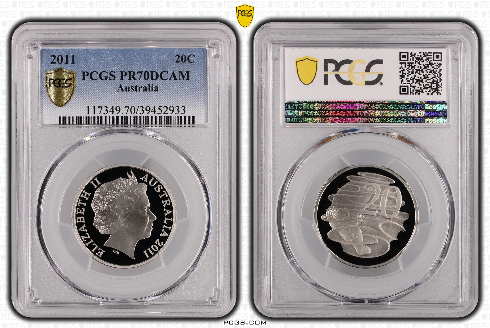 237 · 2011 Australia Twenty Cent, 20c PCGS - PR70DCAM POP 13/0 -933