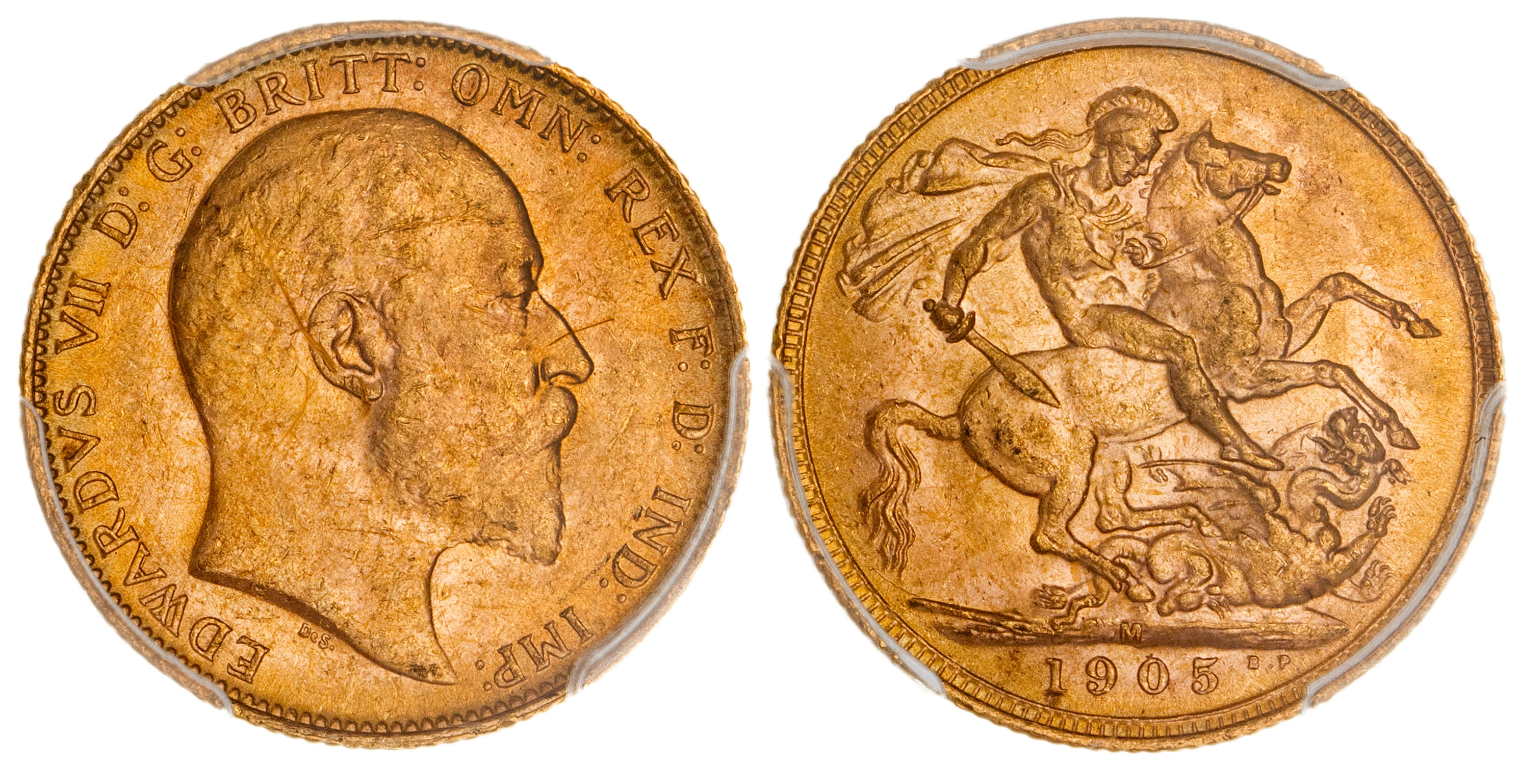 Edward VII, Sovereign, 1905-M, PCGS MS 63