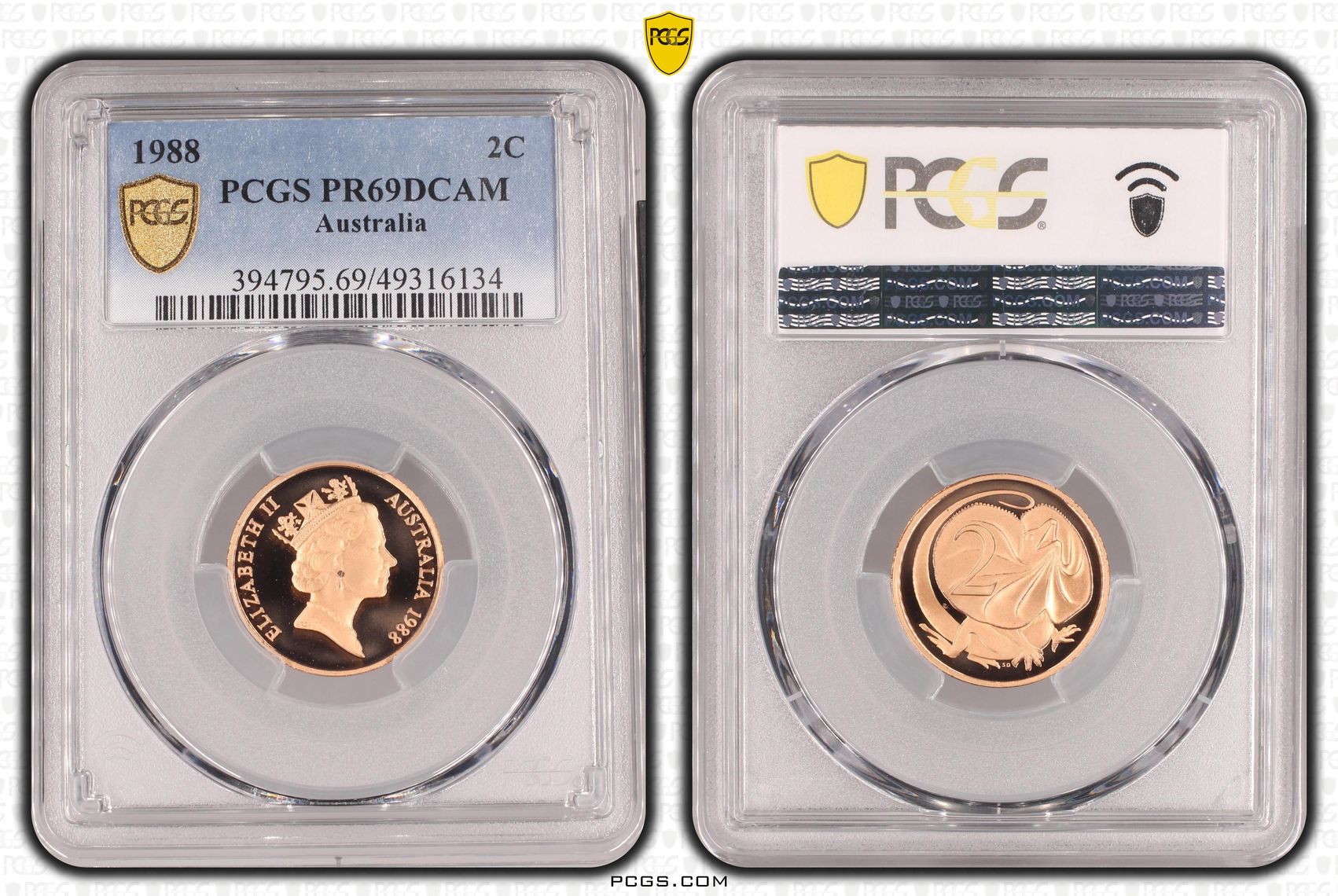 Two Cent, 1988, Pcgs Pr69dcam
