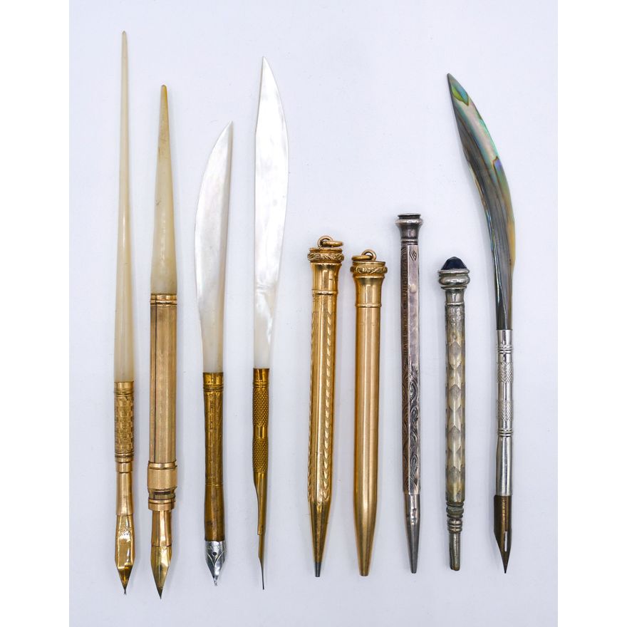 Box Antique Gold Filled Fountain Pens & Mech. Pencils etc.