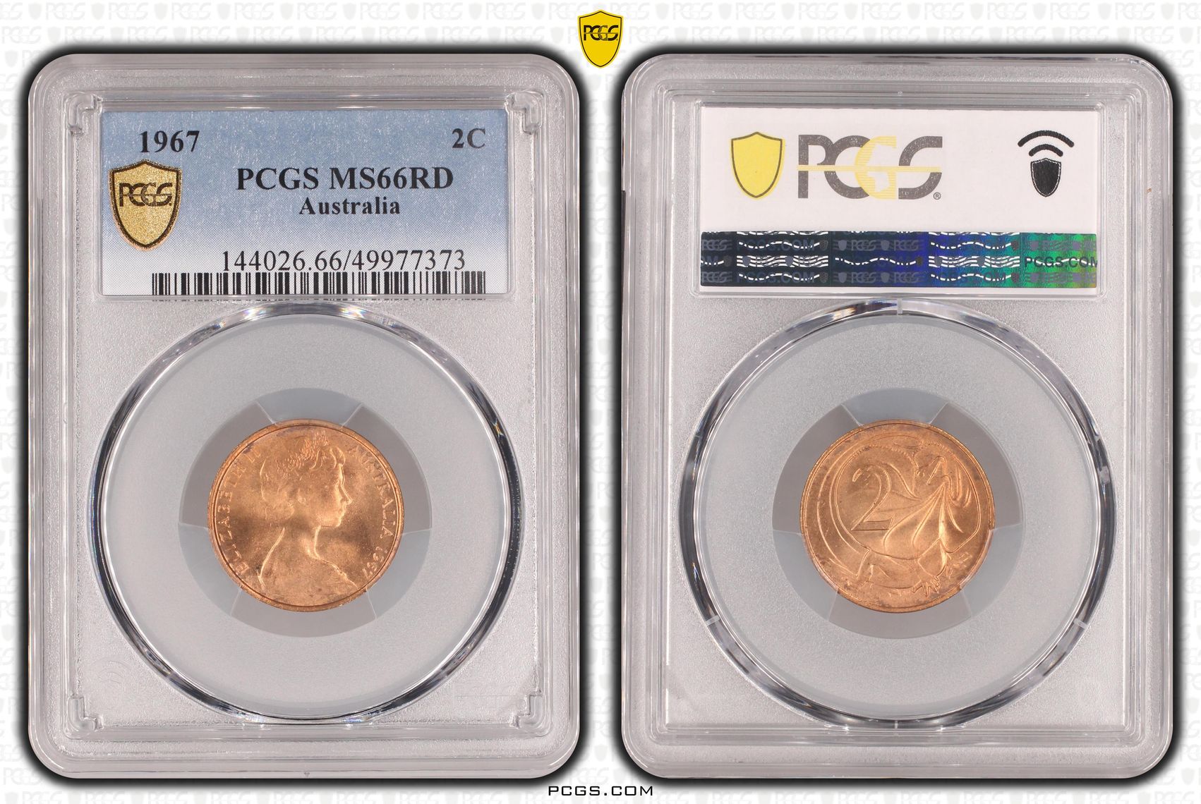 Pop 16/0, Two Cent, 1967, Pcgs Ms66rd