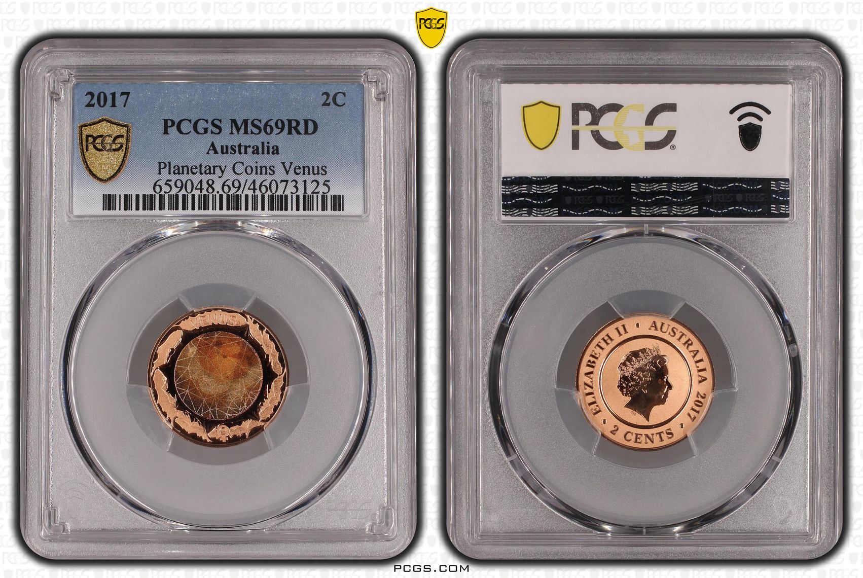 2017 Australia Two Cent, 2c Planetary Coins Venus PCGS - MS69RD -125