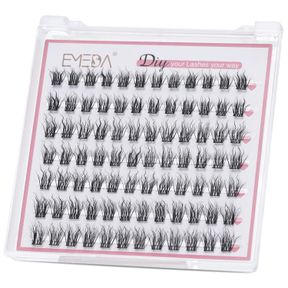 EMEDA WOOL LASH CLUSTERS 84PCS D CURL WOOL CURLY EYELASH CLUSTERS WOOLLY LASHES IMPRESS UNIQUE WOOLLY LOOK