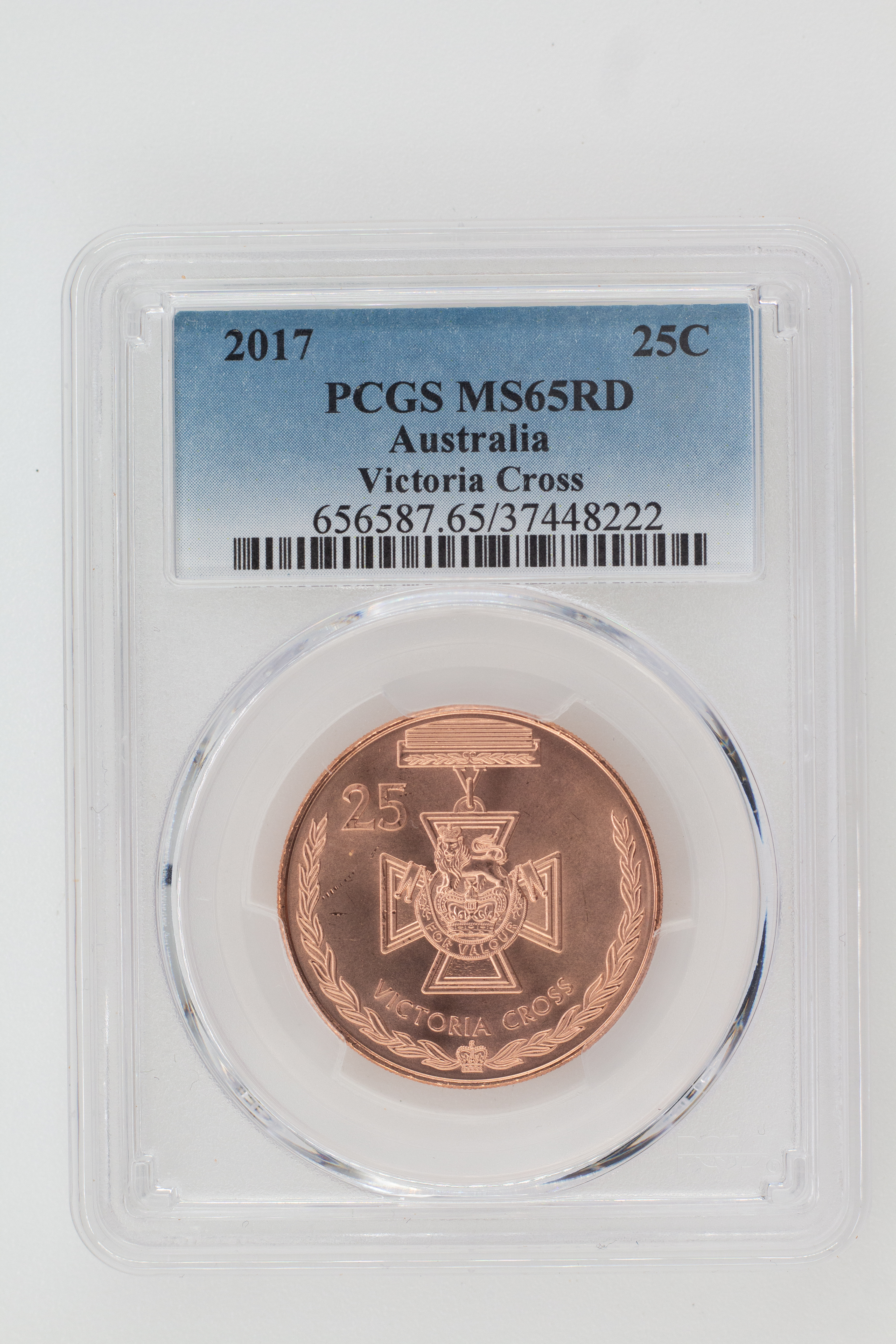2017 Australia Twenty Five Cent, 25c Victoria Cross PCGS - MS65RD -222