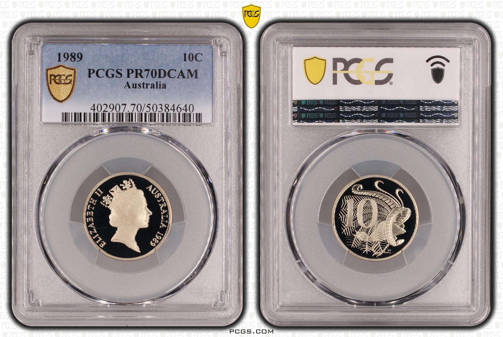 Ten Cent, 1989, Pcgs Pr70dcam