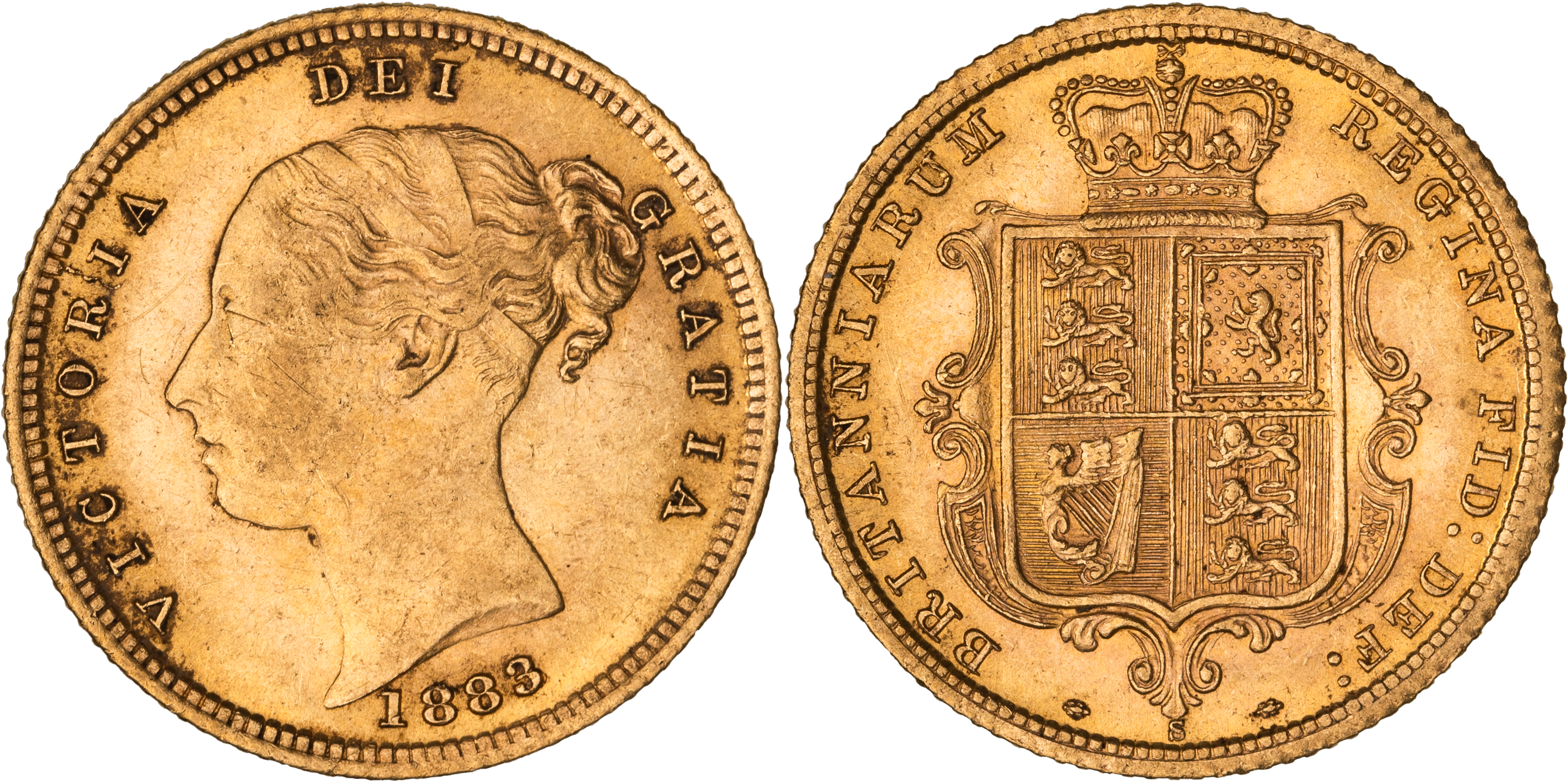 Victoria, Half Sovereign, 1883-S, PCGS AU58