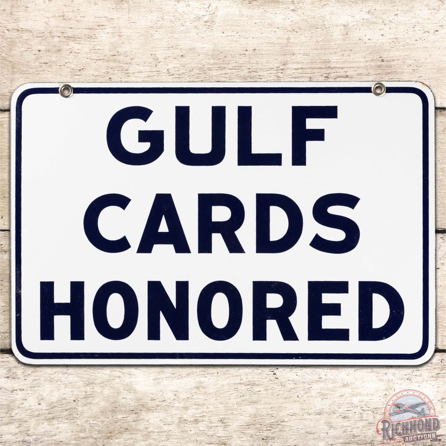 Gulf Cards Honored DS Porcelain Sign